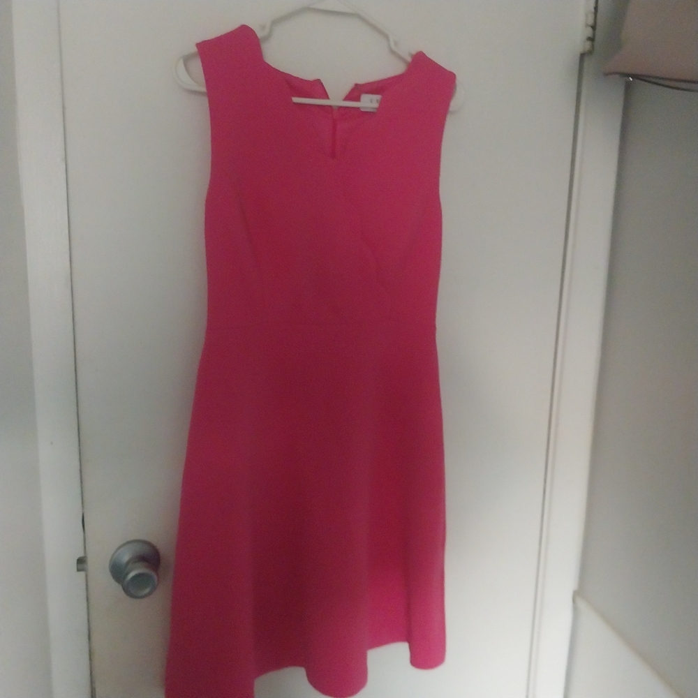 Elle Pink A-Line Mini Dress Crew Neck Sleeveless Es size 4